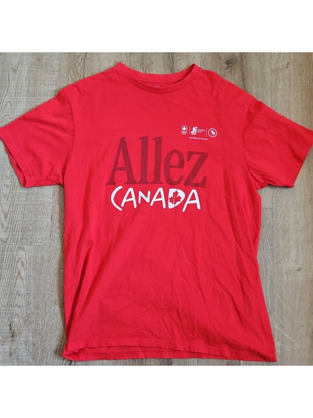 Allez Canada Olympics General Mills Promo T-Shirt, Red, Men's L